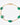 Gold bracelet with green gemstones on a white background