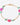 Bracelet with pink and green beads on a gold chain against a white background