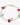 Bracelet with pink and green beads on a gold chain against a white background
