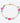 Bracelet with pink and green beads on a gold chain against a white background