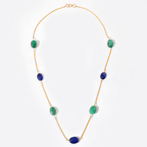 14K Gold Ocean Meadow Gemstone Necklace
