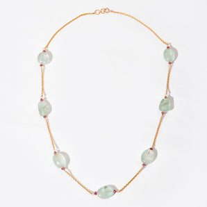 14K Gold Shvetamarakata Emerald Necklace